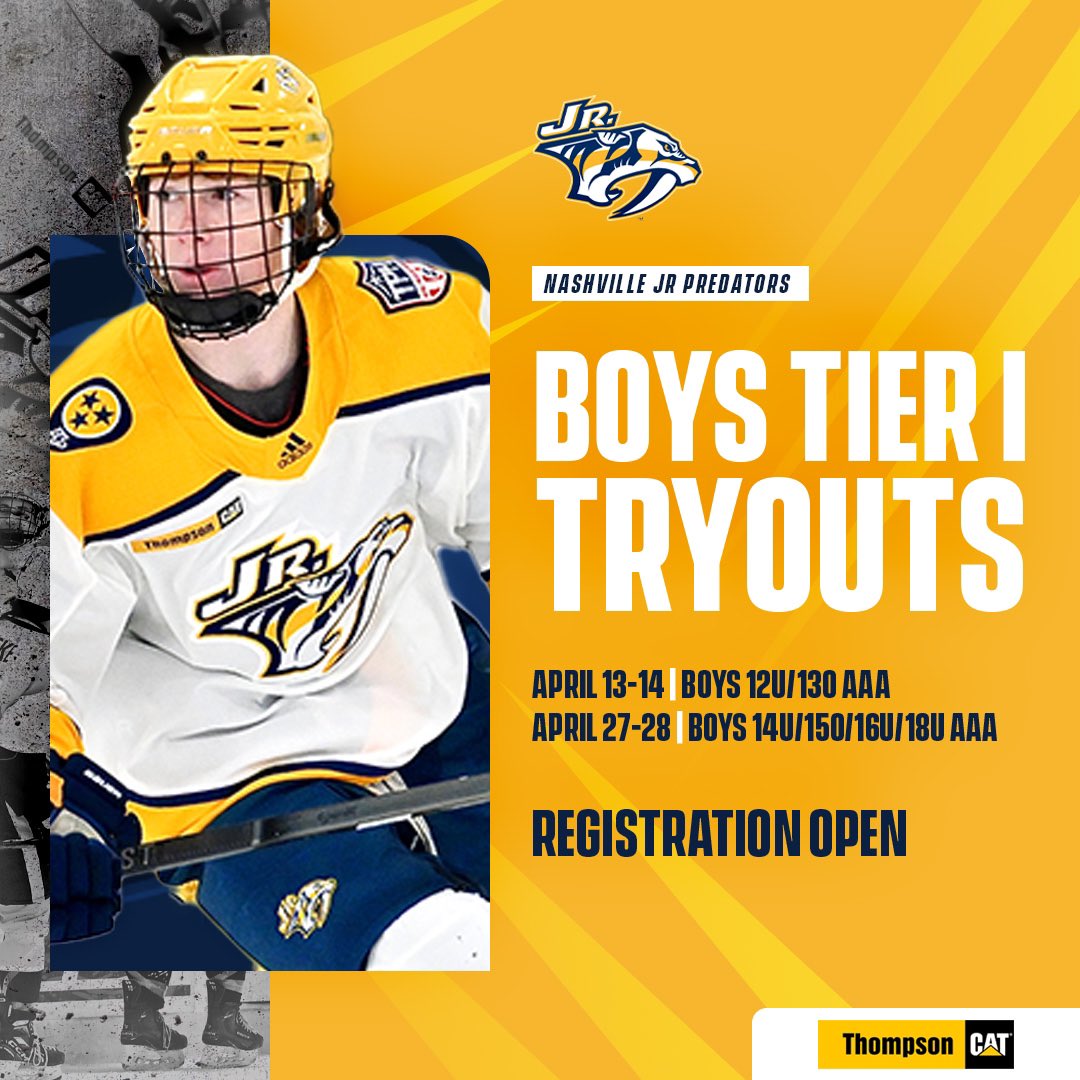 ‼️Boys Tier I Tryout Registration is open‼️ This is your chance to earn a spot on the Jr Predators. Register today at: jrpredators.leagueapps.com/events/4146574…