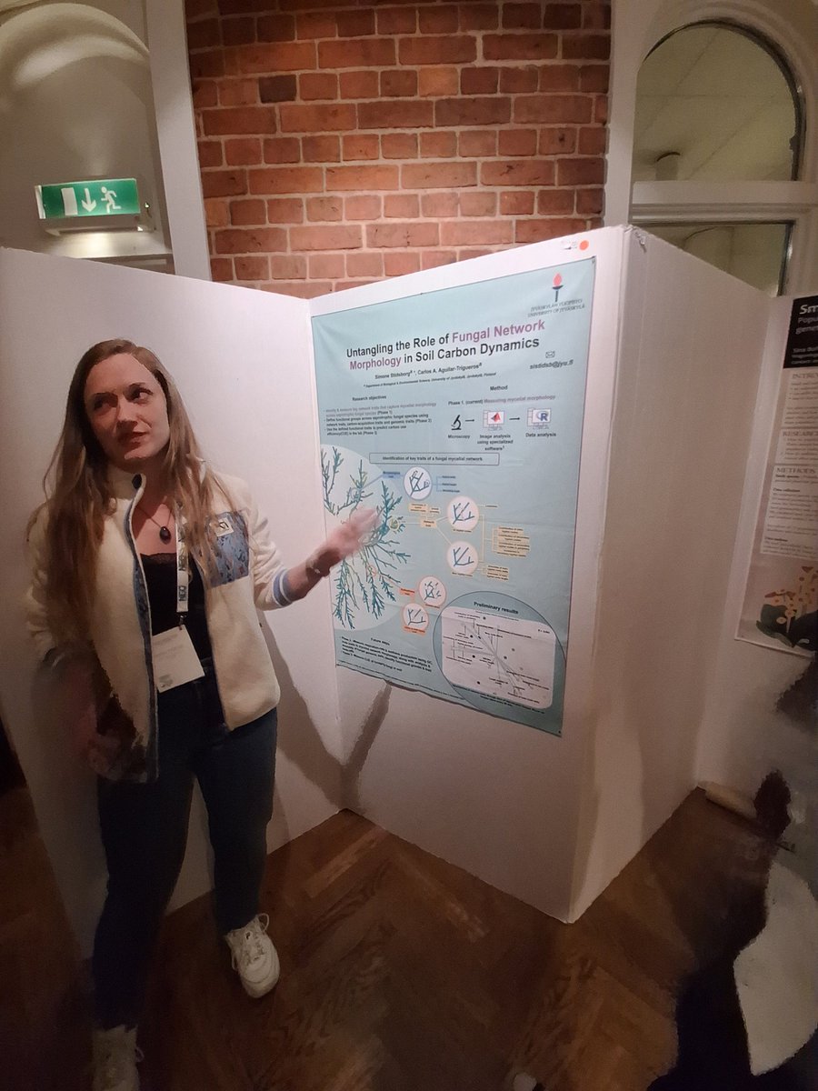 Check the poster of  PhD student Simone Stidsborg at #NordicOikos2024 showing the change in mycelium network traits during fungal development @NordicOikos @uniofjyvaskyla 

Go Aguilar C group!