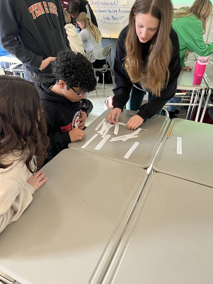 Great things happening in Literacy today! Argumentative essay structure puzzle!