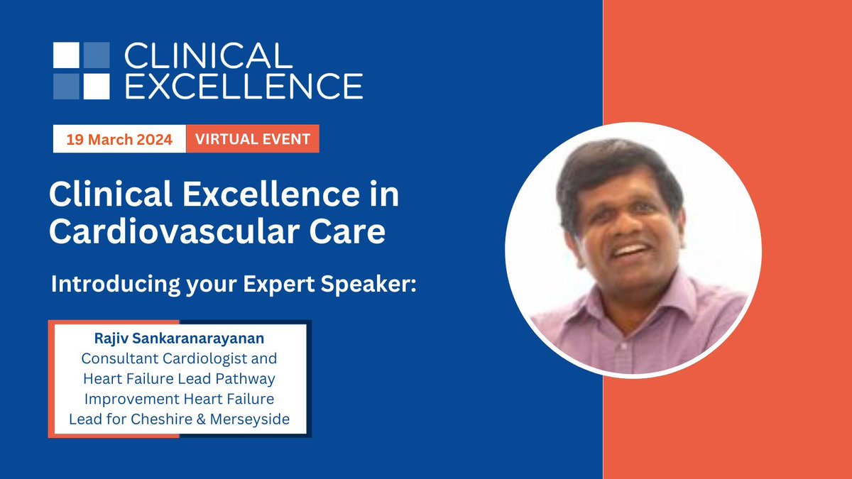 Hospital Healthcare Europe (@hhe_digital) on Twitter photo Next week at our Clinical Excellence event, <a href="/DrRajivsankar/">Dr.Rajiv Sankaranarayanan</a> will present "Cardiorenal Syndrome - the link between the kidneys and the heart".
Join him on 19 March to hear about the 5 subtypes & causes, and diagnosis & treatment: bit.ly/3TweZDU
#cardiovascularcare Next week at our Clinical Excellence event, <a href="/DrRajivsankar/">Dr.Rajiv Sankaranarayanan</a> will present "Cardiorenal Syndrome - the link between the kidneys and the heart".
Join him on 19 March to hear about the 5 subtypes & causes, and diagnosis & treatment: bit.ly/3TweZDU
#cardiovascularcare