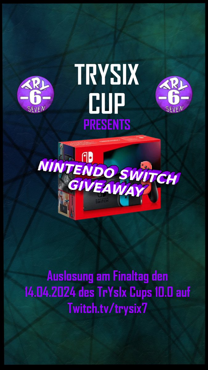 TrYsIx7's tweet photo. Ich präsentiere

NINTENDO SWITCH GIVEAWAY 

Teilnahme erfolgt über : https://t.co/LtSmlT7U8U 

Unter denen die den Post reposten verlosen wir noch EXTRA dazu einen 20€ Gutschein deiner Wahl. Ausgelost wird am 20.03.2024 und der Gewinner wird von mir direkt Kontaktiert.  1/2 https://t.co/9RzJ6cAA9Y