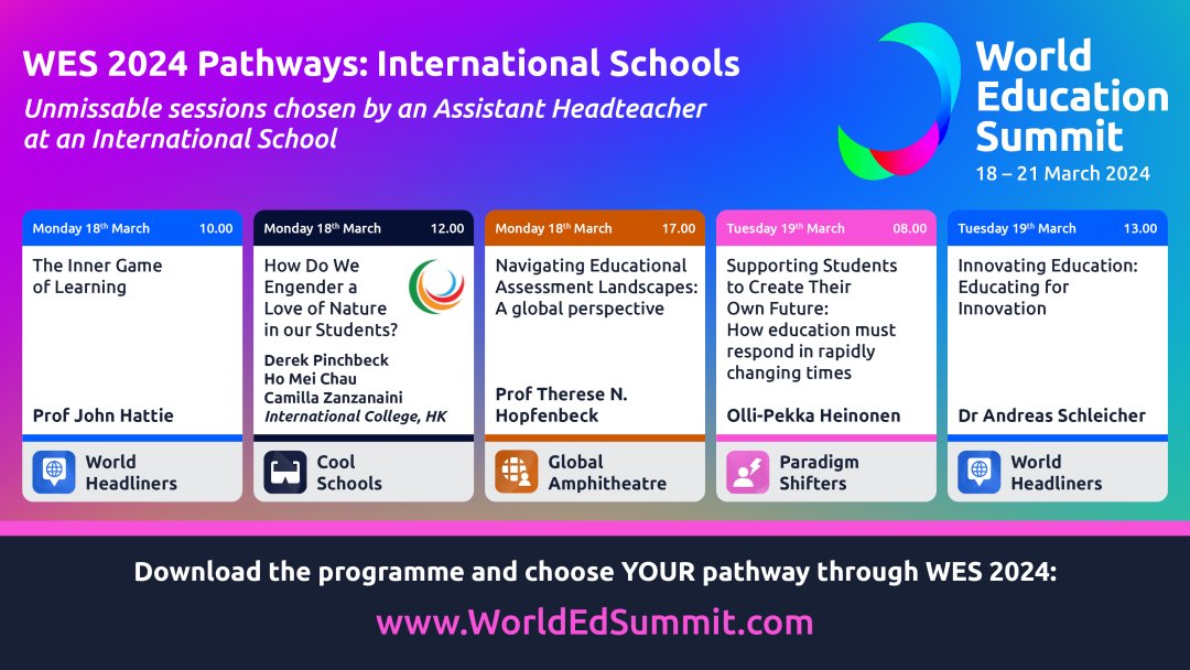Which pathway will you take at the World Education Summit 2024? The Biggest Online Conference in Education. Download the Summit Programme to find your route to learning with the very best in education from around the world.. bit.ly/49VXlin #WorldEdSummit