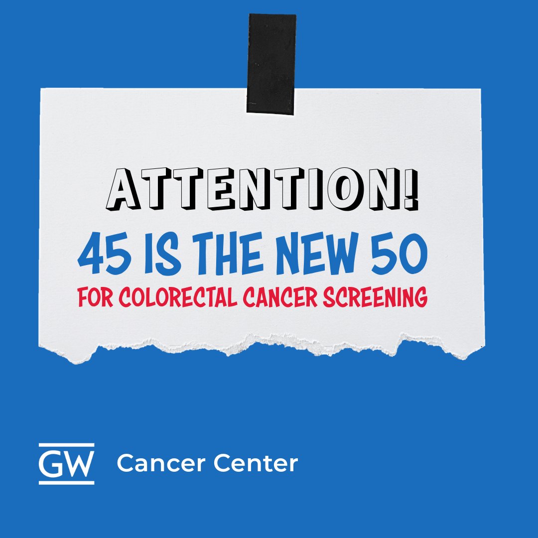 45 is the new 50 for colorectal cancer (CRC) screening! CRC is the second most common cause of cancer deaths in the U.S., yet it is rarely talked about. Increased awareness and early screening can help prevent these deaths. #colorectalcancerawareness #cancerscreening #cancer