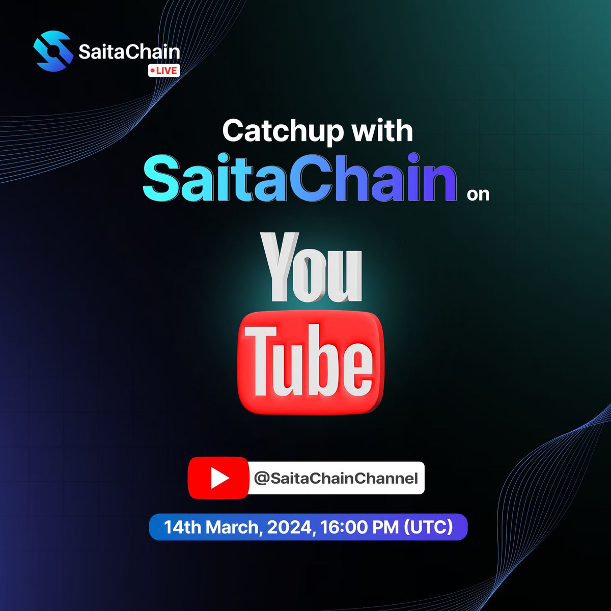 Hello SaitaChain fam! 👋🏼 Here’s a great opportunity for us to connect and catchup! 🤝🏼 Join us tomorrow for an interesting live session at 4 PM UTC on our YouTube channel. 🎙️ Click on the link below to tune in! 👇🏼 youtube.com/live/2C9ZMaFC8… #SaitaChain #SaitaChainCoin #Live…