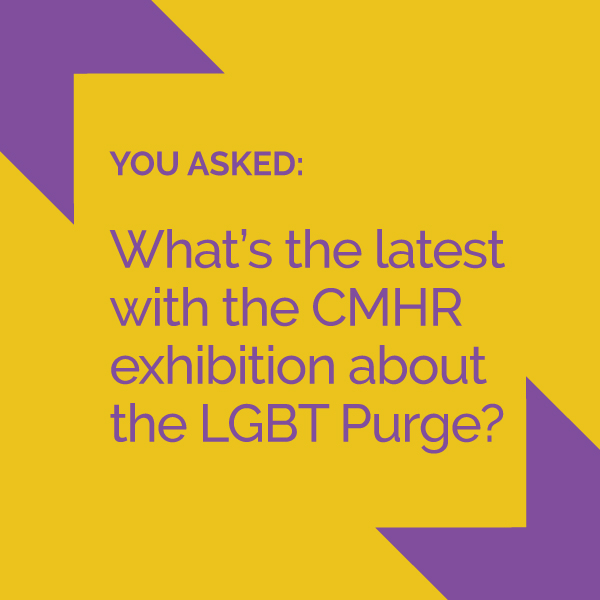 Big news! The LGBT Purge niche will open in the CMHR Canadian Journeys Gallery this spring! The Museum’s major exhibition will open in the winter of 2025. We’re delighted to work with @CMHR_News to share the story of the Purge with the public in new ways.