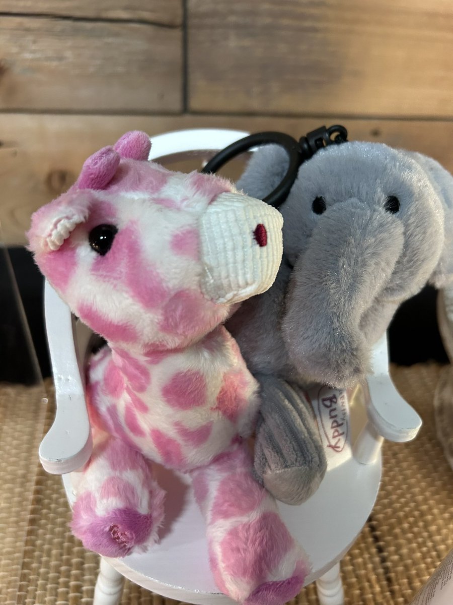 TalbertLeo's tweet image. Introducing 🩷Genna the Giraffe 🦒 &amp;amp; 🩶Ezra the Elephant 🐘 buddy clips! Perfect for backpacks and more. Genna: Hibiscus Pineapple scent. Ezra: Berry Blessed fragrance

#NewRelease 🌺🍍🍇 #galaxybars #backpackclips #onthego  #elephamts #giraffes