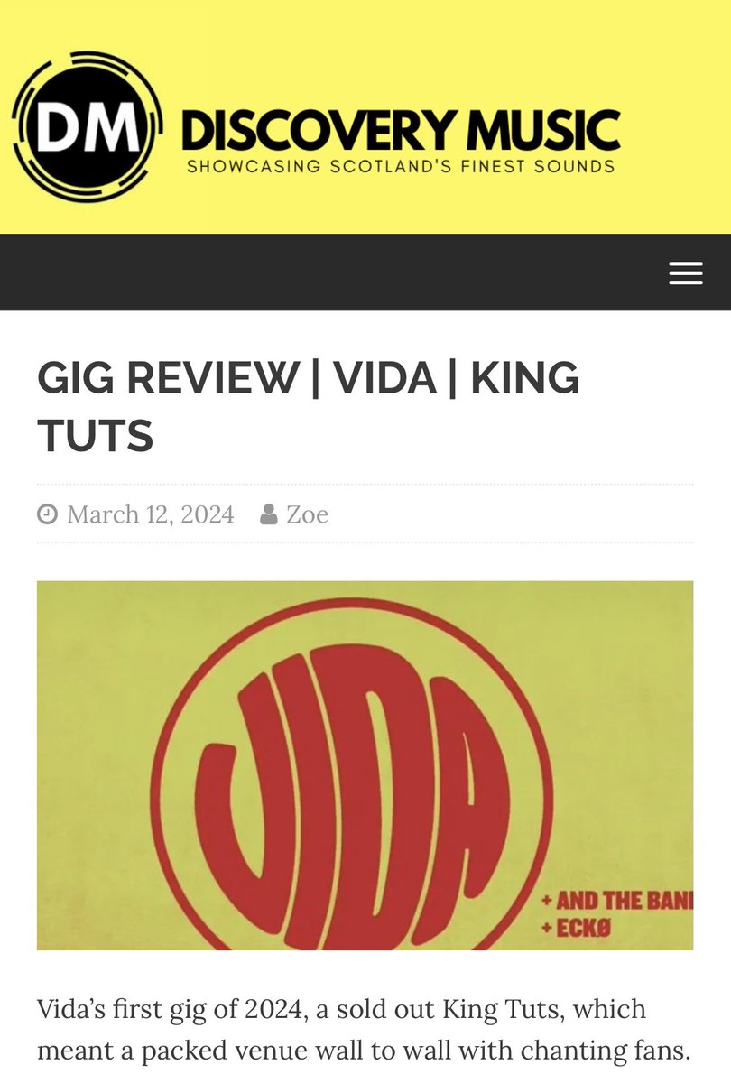 the_vidaboys's tweet photo. Check out what @discoverymusic_ had to say about our show @kingtuts 

Big thanks Zoe 🙌 

Read it here: 

https://t.co/R7AhLG2TxN https://t.co/VmQR2rsZV5