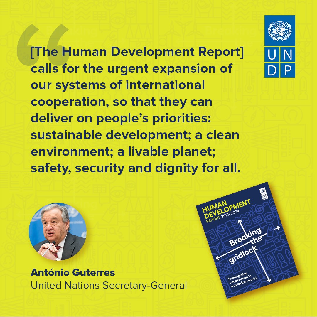 Our new #HumanDevelopment Report shows that solutions to global problems are within our grasp – by reimagining cooperation and uniting for a better world. Find out more in #HDR2024: report.hdr.undp.org