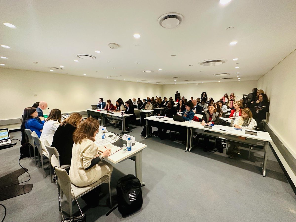 Full house for our #CSW68 side event co-organised by 🇨🇾🇵🇦🇵🇹🇯🇴 & @UN_Women. Grateful to our briefers @kalliopiunwomen and Roberto Olla @coe, HL speakers @jncw_women @Portugal_UN @Panama_UN & all participants for their contribution to highlight the nexus b/w #poverty & #VAWG 🟧