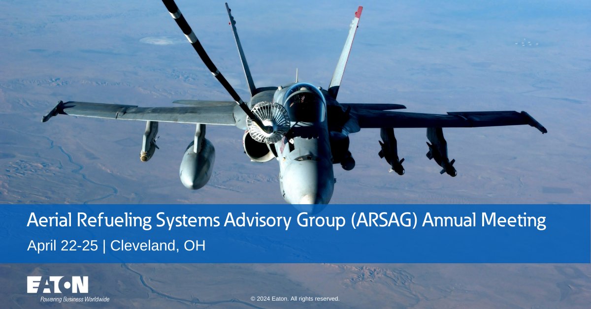 We can't wait to share our actively stabilized drogue prototype at this year's ARSAG meeting! Join us along with military and industry representatives who share our passion to advance #AerialRefueling. Read more at: eaton.works/49TIqFQ
