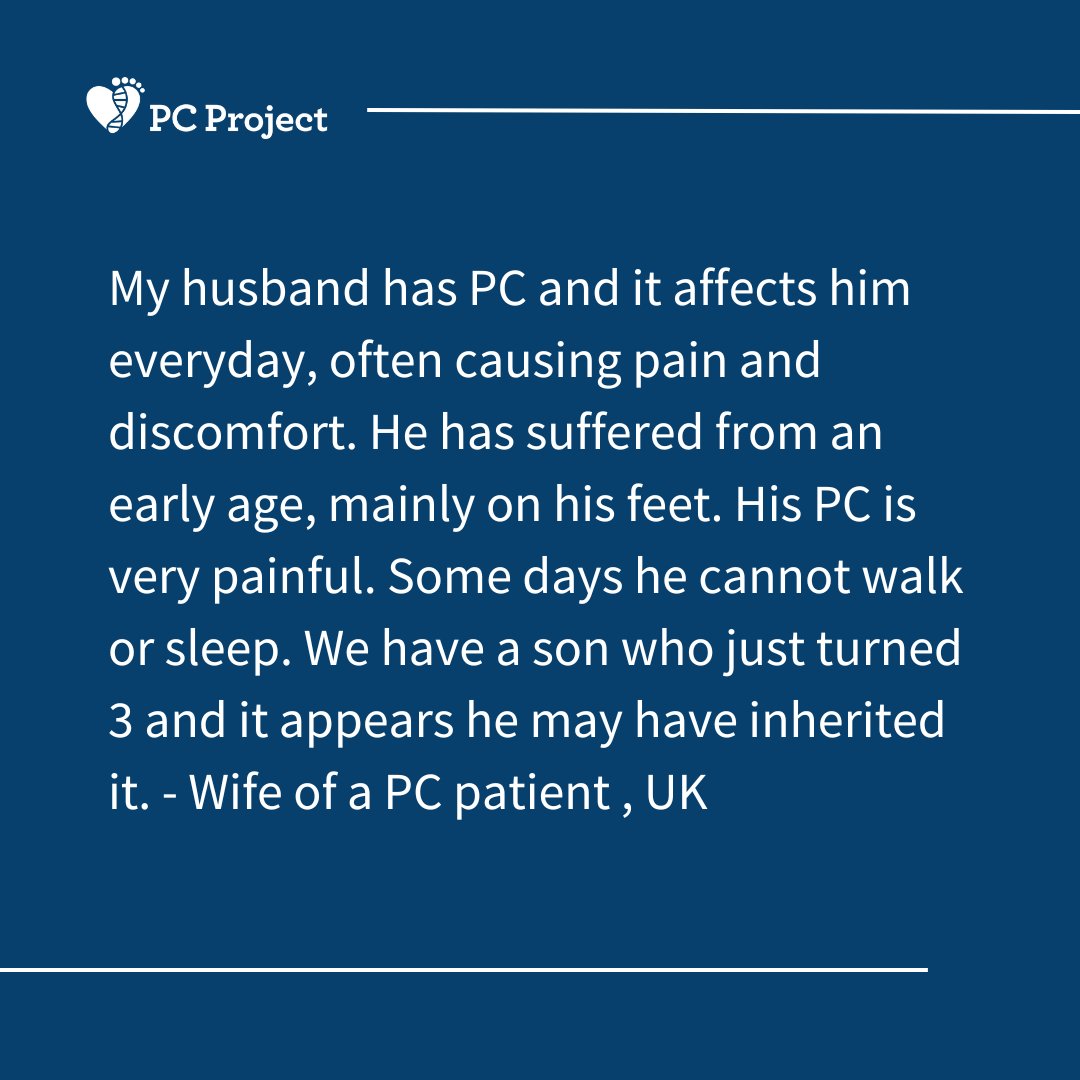This is a quote from a PCer’s spouse in the UK. PC pain plays a part in everyday life for people all over the world. What is your experience with PC? Let us know in the comments.

#StopPCPain #RareDisease #Pachyonychia #Pain