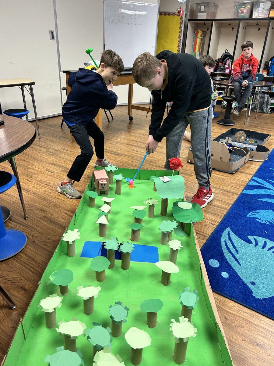 5th grade EXCEL built a miniature golf course to apply their knowledge of surface area. #EXCEL #BrunswickPRIDE <a href="/BCSDMemorial/">Memorial Elementary</a> <a href="/BCSDGifted/">Ellen Foster</a>