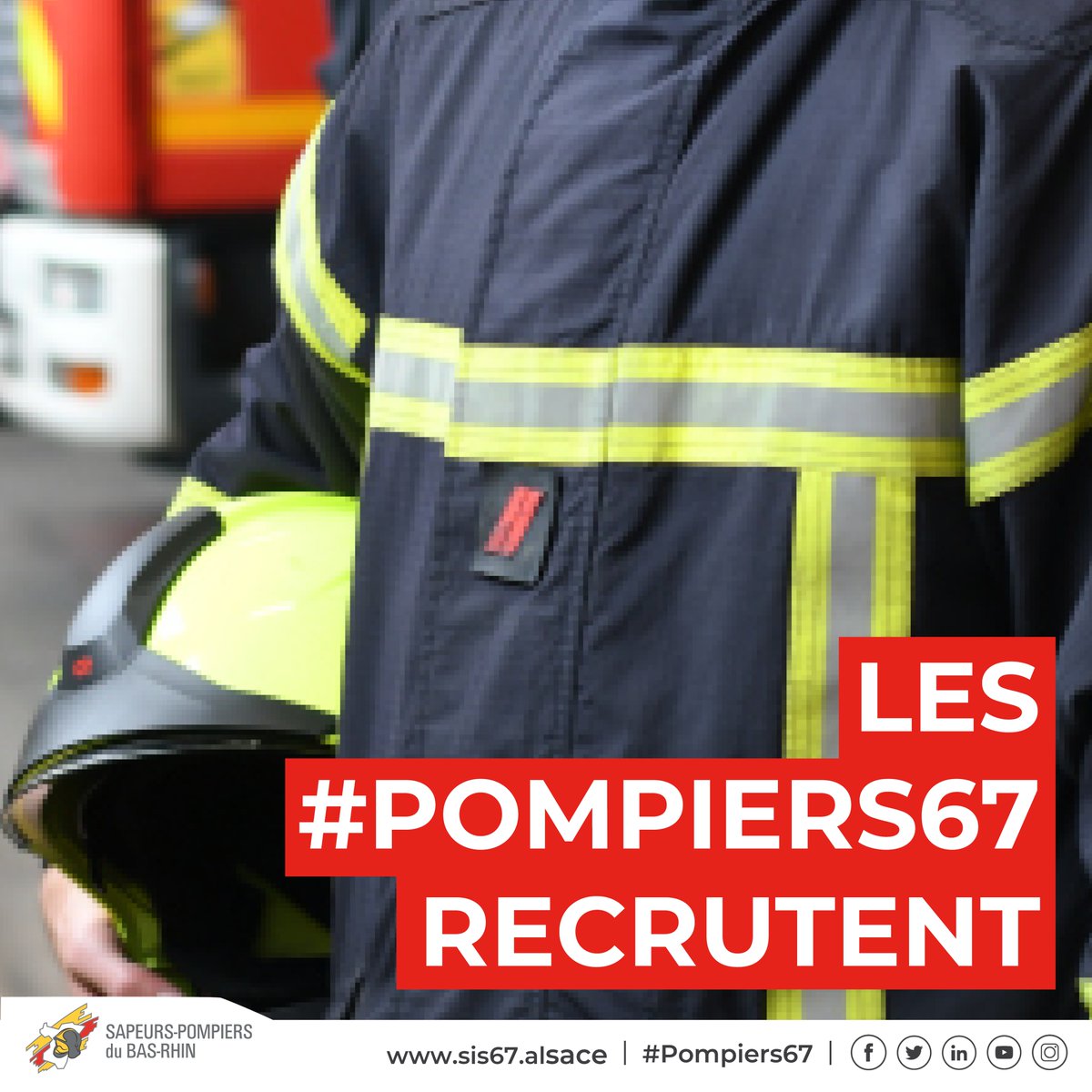 sdis67's tweet photo. [RECRUTEMENT] Les #Pompiers67 recrutent 45 sapeurs-pompiers professionnels équipiers/chefs d'équipe
👉Détails de l'offre sur https://t.co/daSSYAn451 https://t.co/SZAd71DUIf