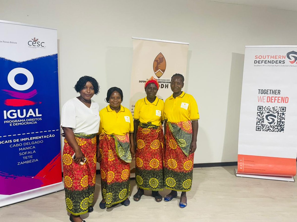 Three 'Sentinels of Peace' from Nhamatanda, are in the roundtable organized by @RMDDH_Moz to discuss the need to amplify the voices of women human rights defenders. They are supported by @onumulheresmz in partnership with Cesc, Ophenta and IESE with financial support @NorwayInMoz