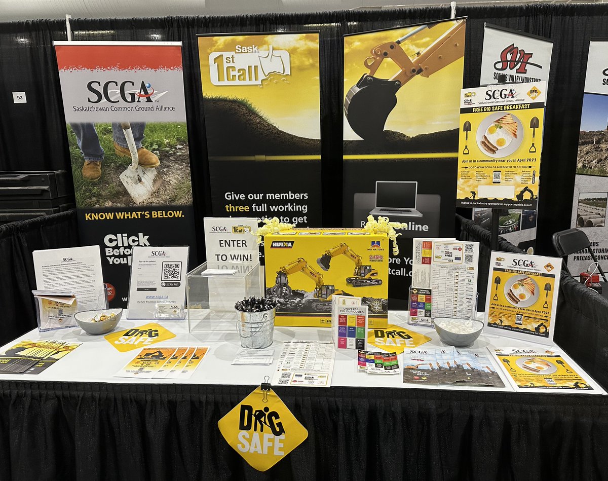 Have Sask 1st Call questions come meet and chat with the Director at the SARM Convention at the Viterra International Trade Centre, Regina.  
#digsafe #knowwhatsbelow #clickbeforeyoudig #doorprize #SARM2024