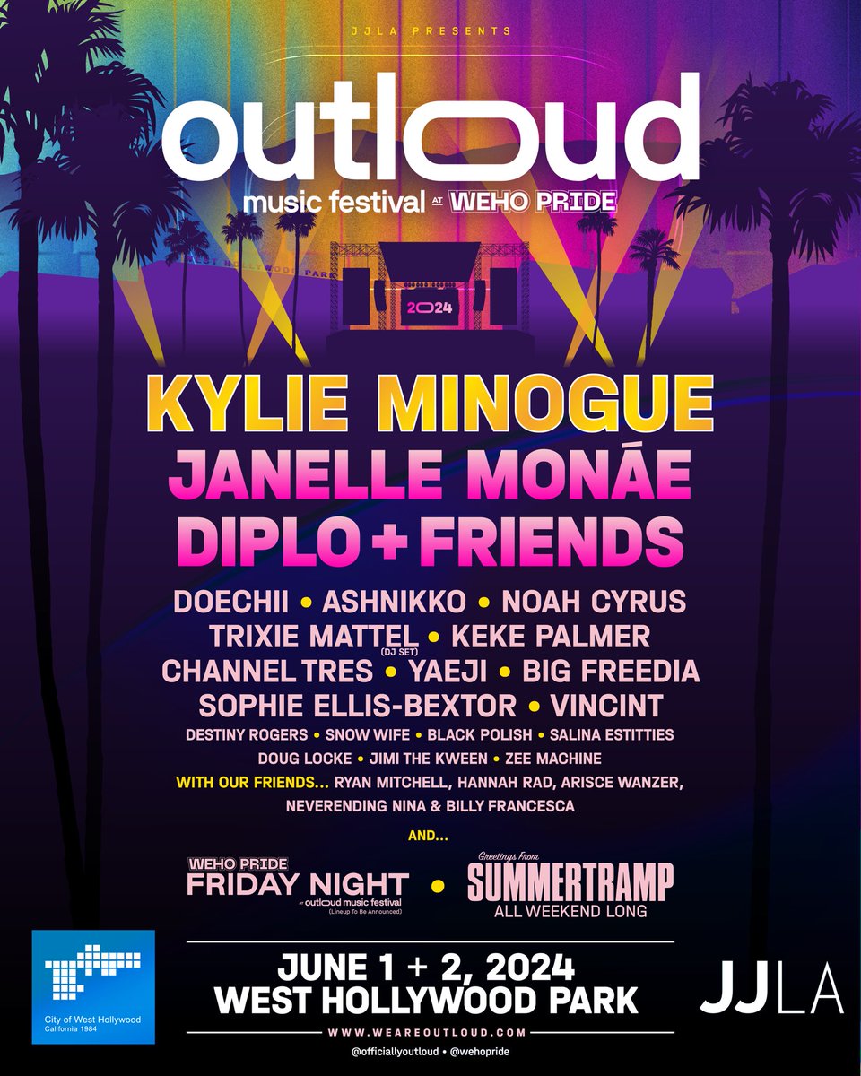 Oh hiiii @WeAre_OUTLOUD 👋 Come celebrate ALL the lovers with me at WeHo Pride 💖 Passes are on sale on Friyay!!!