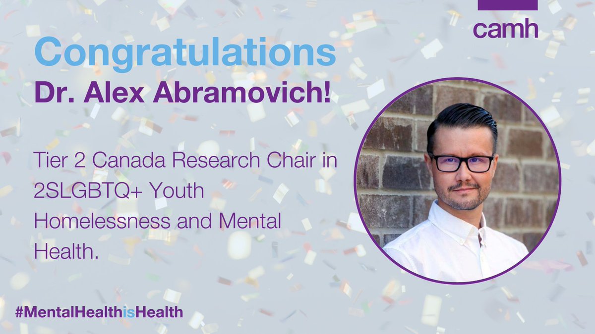 The Canada Research Chairs Program aims to make #Canada a top country in #research.

Our own <a href="/IAlexAbramovich/">Alex Abramovich</a> has been awarded a Canada Research Chair for his research leading to innovative solutions to prevent and end #2SLGBTQ+ youth homelessness!

MORE:
chairs-chaires.gc.ca/whats_new-quoi…