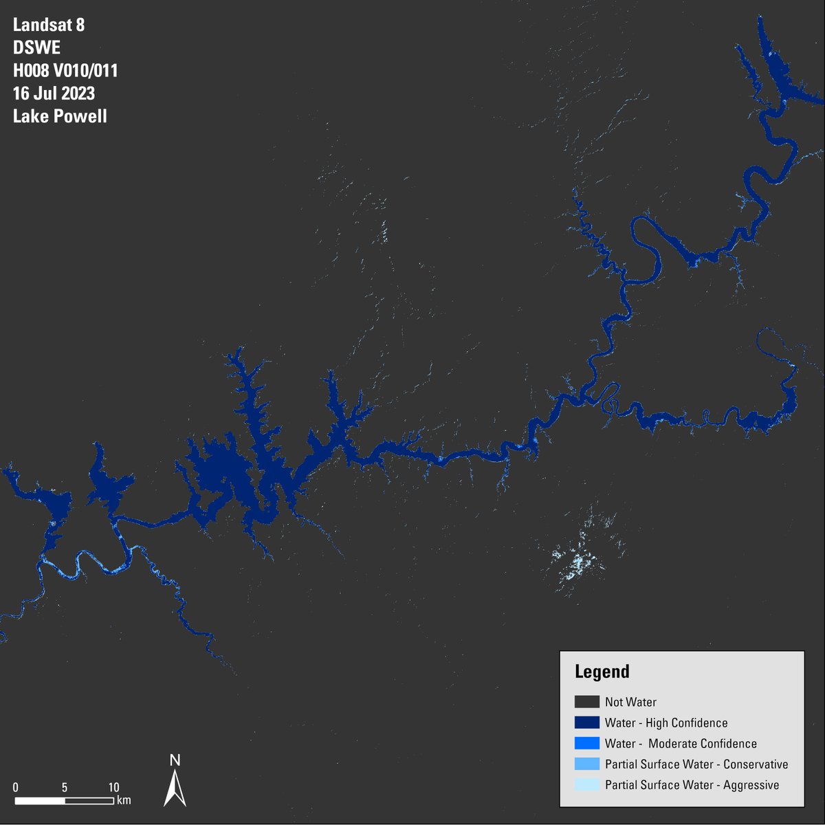 March 10-16 is National Groundwater Awareness week. In honor of this week here are two Landsat Level-3 Dynamic Surface Water Extent (DSWE) images of Lake Powell from 2013 to 2023. Learn more about Landsat DSWE science products by visiting ow.ly/6uIA50QRvNH