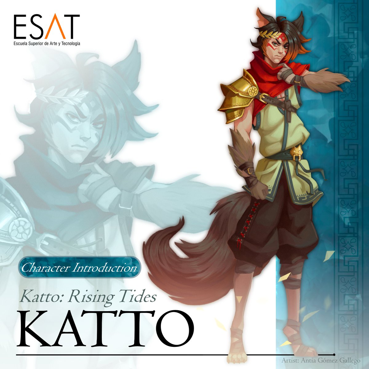 More about our Main Character! 

Katto presents himself as a serious, reserved and stoic individual, a quiet strength that bears the weight of numerous battles he's the protector of the gems!

 Powered by <a href="/ESAT_Valencia/">ESAT</a>
Artist <a href="/Mrurarara/">Mrurara</a>

 #conceptart #characterart #art