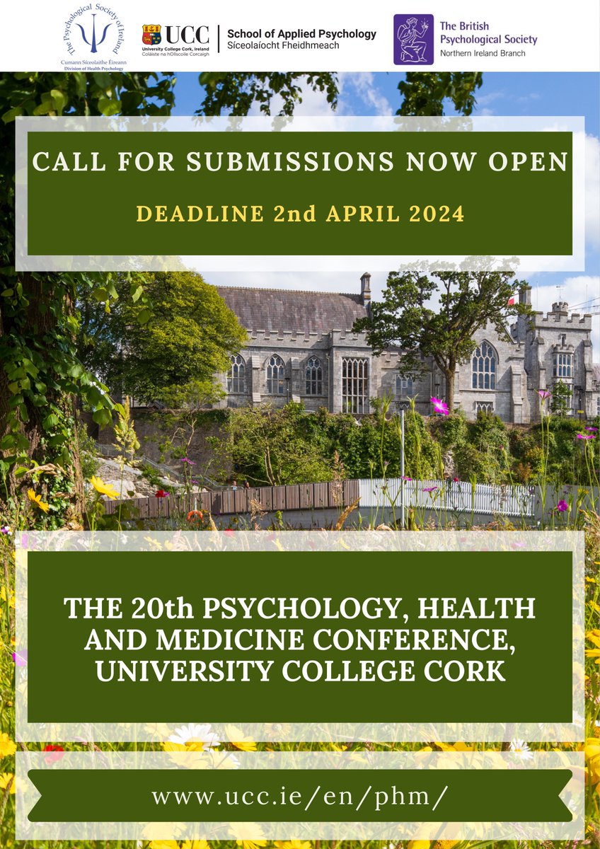 Psychology, Health & Medicine Conference 2024 at @UCC is now open for submissions! auth.oxfordabstracts.com/?redirect=/sta… More info at ucc.ie/en/phm/