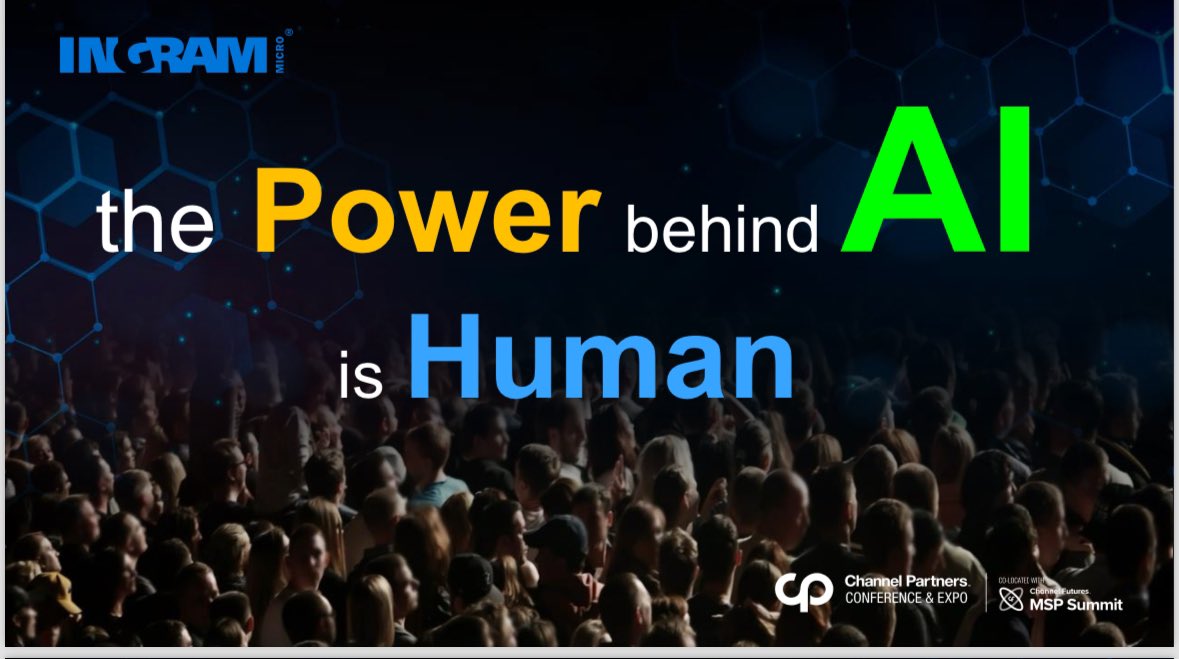 “The power behind AI is human. Tech first and adoption second doesn’t work. AI is about experience.” @SahooSanj @IngramMicroInc #CPEXPO #AI #Experience @ChannelFutures @Channel_Online @Channel_Expo