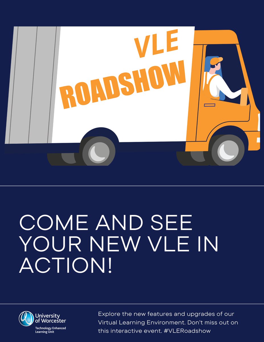Technology Enhanced Learning Unit (@uw_tel) on Twitter photo Our next VLE Roadshow drop-in session is tomorrow, Thursday, 14th March, 11am – 2pm, at the hub in the Charles Hastings building, City Campus. You are welcome to pop by at any point.
<a href="/uow_TCSNM/">UoW Three Counties School of Nursing of Midwifery</a> <a href="/uw_business/">uw_business</a>
<a href="/MediaCultureUoW/">Media, Film & Culture UoW</a> <a href="/PsychUoW/">Psychology@UoW</a>
<a href="/CrimUoW/">Criminology, University of Worcester</a> <a href="/WorcsGameArt/">WorcesterGameArt</a> Our next VLE Roadshow drop-in session is tomorrow, Thursday, 14th March, 11am – 2pm, at the hub in the Charles Hastings building, City Campus. You are welcome to pop by at any point.
<a href="/uow_TCSNM/">UoW Three Counties School of Nursing of Midwifery</a> <a href="/uw_business/">uw_business</a>
<a href="/MediaCultureUoW/">Media, Film & Culture UoW</a> <a href="/PsychUoW/">Psychology@UoW</a>
<a href="/CrimUoW/">Criminology, University of Worcester</a> <a href="/WorcsGameArt/">WorcesterGameArt</a>