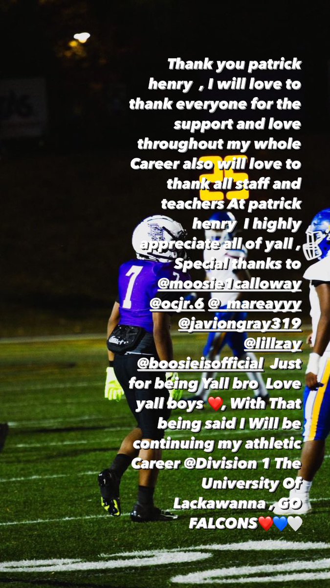 MurrayMarcel7's tweet photo. I Am 110% commited to @LCFalconsFB Thank God for this opportunity #GoFalcons @CoachMcCloe @RayDayton3 https://t.co/CXq7GxwjxW