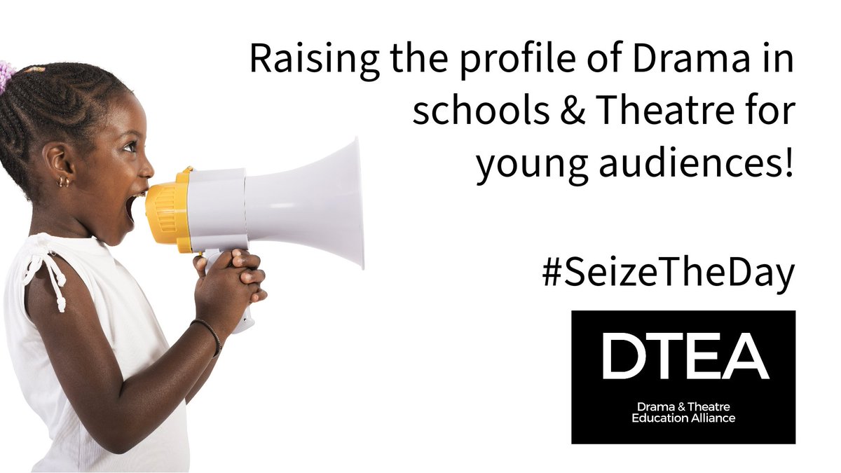 Next week we're joining other theatre organisations & schools across the UK for #SeizetheDay - a national campaign initiative to raise the profile of Drama in Schools and of Theatre for Young Audiences. Find out more & get involved here: dtealliance.co.uk/seize-the-day @DTEAlliance
