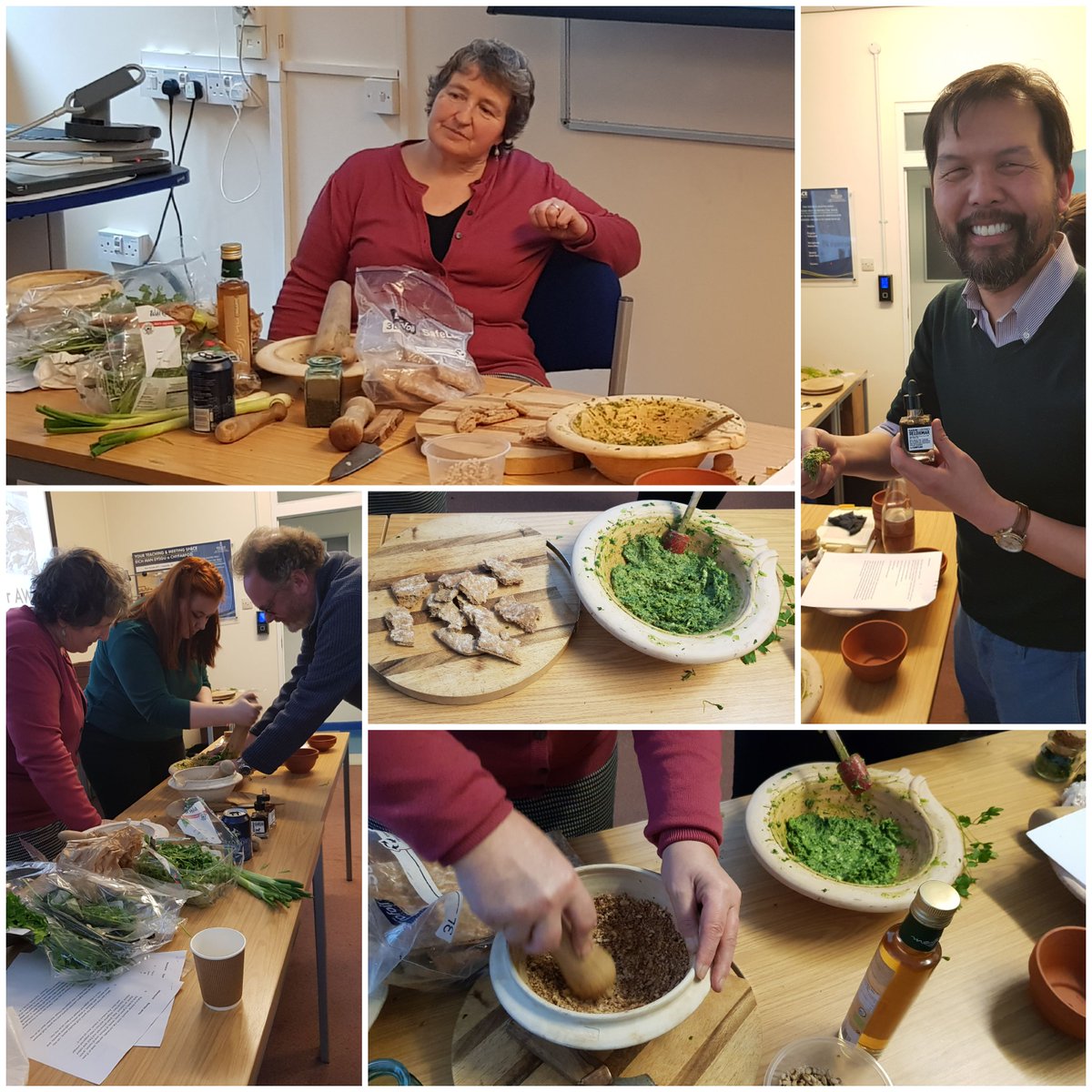 Roman cooking demonstration by Sally Grainger, with some help from members of @SUAncientworld. Ian Goh's workshop on Roman food & drink #WineAndPickles was fabulous! Congratulations, @iklg2! #RomanFood #RomanWine @suculture_comm Find Sally Grainger at atasteoftheancientworld.co.uk