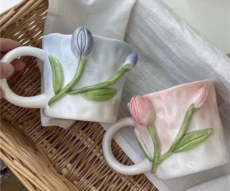 300moods's tweet image. Floral ceramic cups 🌷