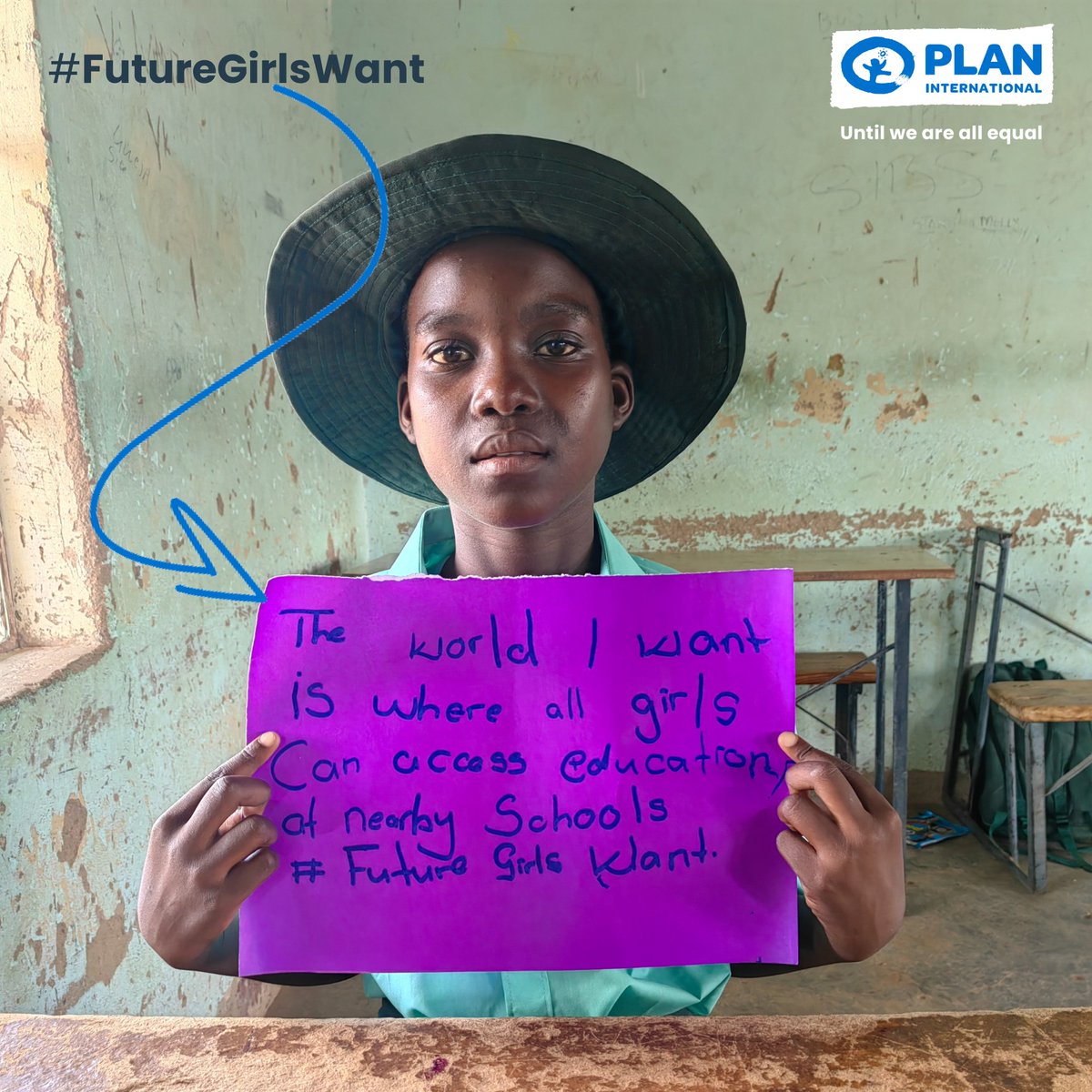 Faith(15) dreams of a world where ALL girls can conveniently access education.

Many girls in rural Zimbabwe walk long distances often through grueling weather, exposure to potential physical and sexual assault, and rough terrain to get to school.

#FutureGirlsWant

@PlanGlobal