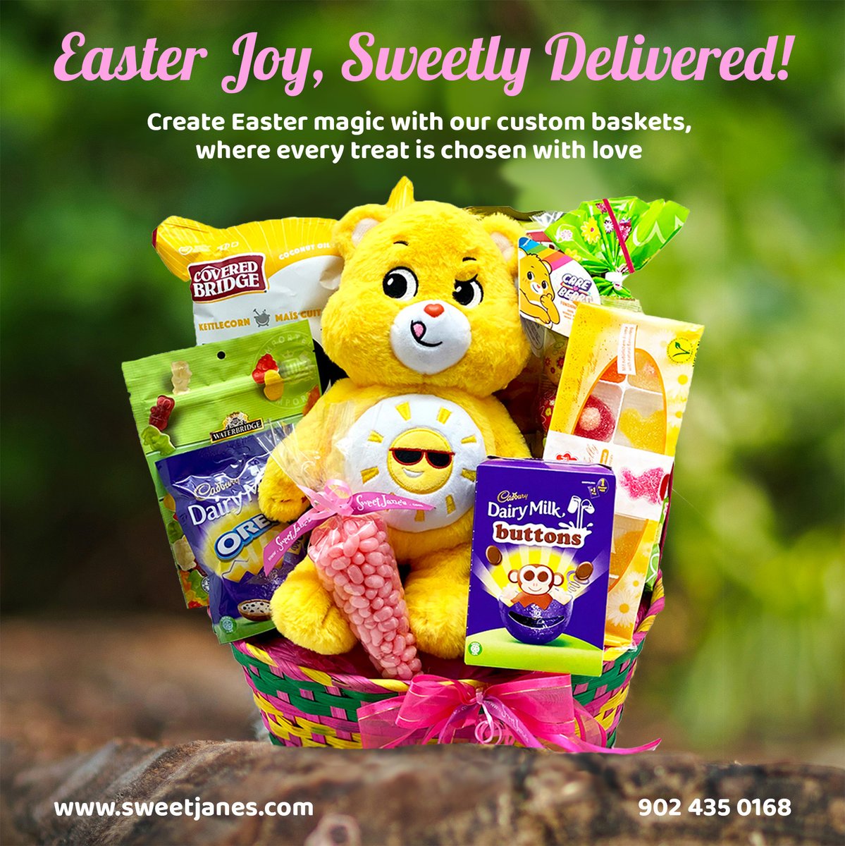 Get ready for a hoppy Easter! Order your Easter baskets now and make this holiday sweeter than ever! 🍭🐰

#sweetjanes #fyp #shoplocal #smallbusiness #halifax  #gifts #gifting #easter #eastergifts #eastercandy #easterchocolate #easterbaskets #giftbasket #custombaskets