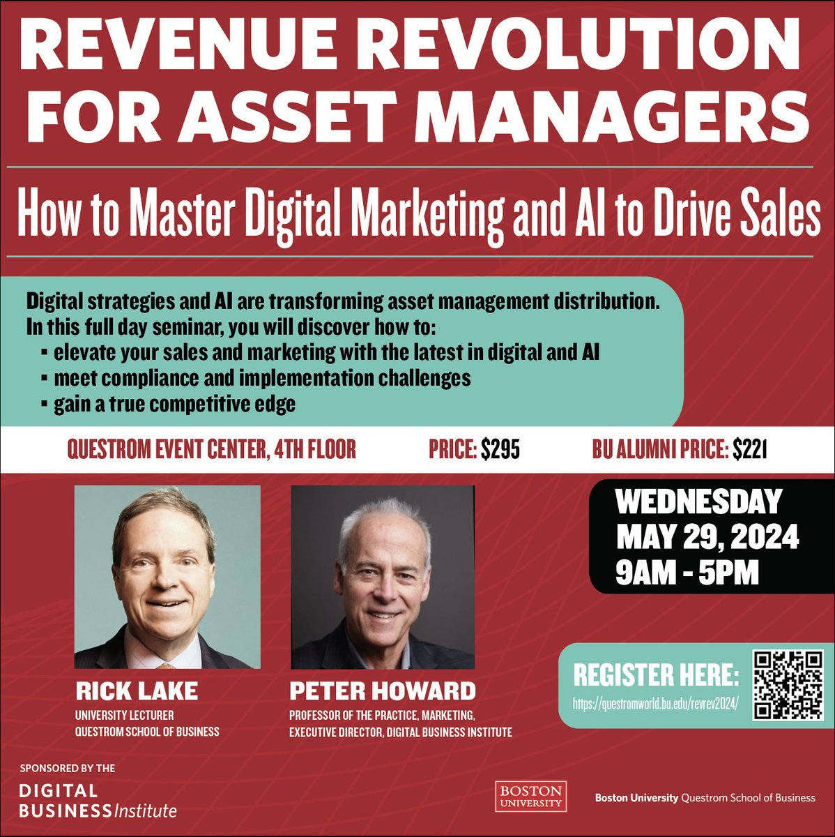 DBInstituteBU's tweet photo. Discover how AI &amp; Digital Marketing can propel your AUM.
Conference leaders: @RickLakeNAlpha and @phoward205 

Reserve your spot: https://t.co/vLbmSyYf6W

#assetmanagement https://t.co/2Tb69w61QR