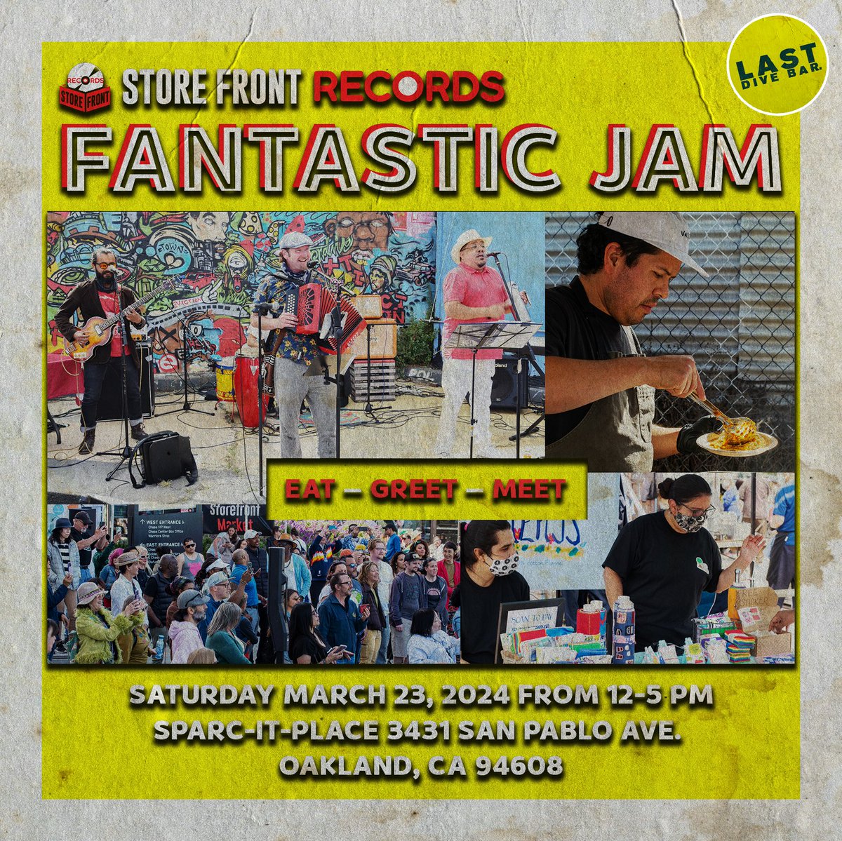 Come out and experience @storefrontrecs “Fantastic Jam” on March 23rd from 12pm-5pm. Treat yourself to some amazing local food, meet local artist, hear some great music and leave with a souvenir from our booth! 3431 San Pablo Ave, Oakland, Ca