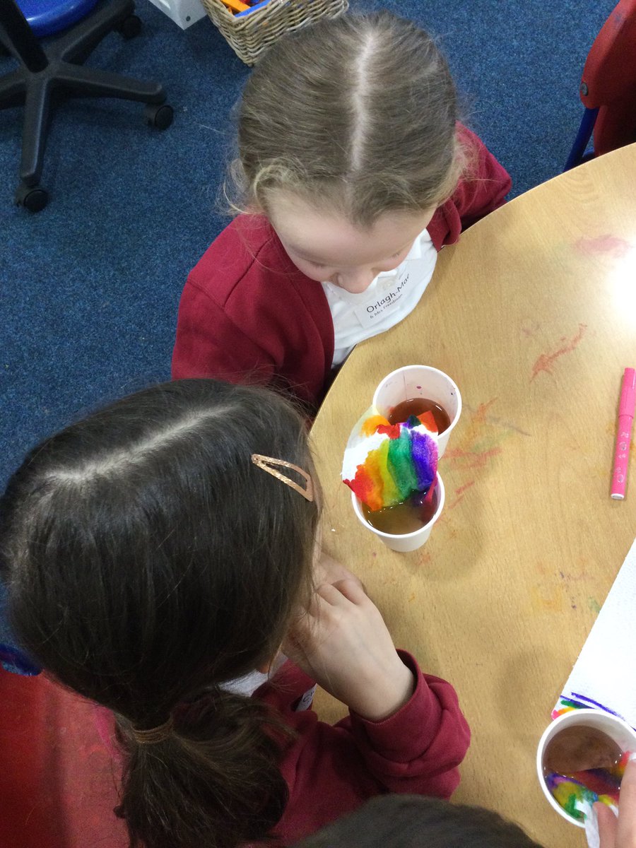 FinedonScFS's tweet photo. What a fantastic science morning!! We loved investigating how colours can travel and mix🌈 #BritishScienceWeek https://t.co/hqcsEEO7LI