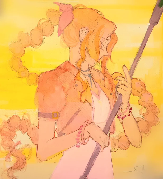 Aerith trads  i really love combining her og and remake design 