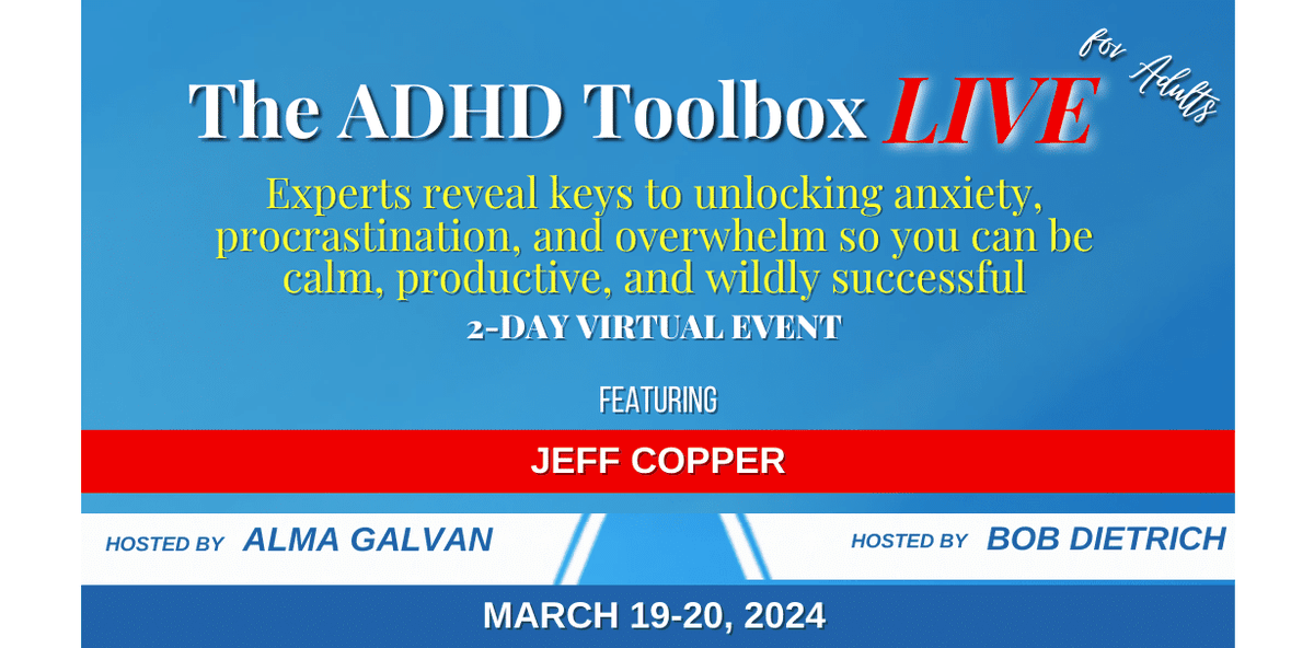 AttnTalkRadio's tweet photo. Are you ready to transform your ADHD and get your life back? Sign up for The ADHD Toolbox LIVE and gain invaluable knowledge from myself plus 10+ other top experts in the industry. Register for FREE: https://t.co/toIJ4HPjlB
#adhdtoolboxlive #adhd #adultadhd #adhdevents https://t.co/tgx2suTOYt