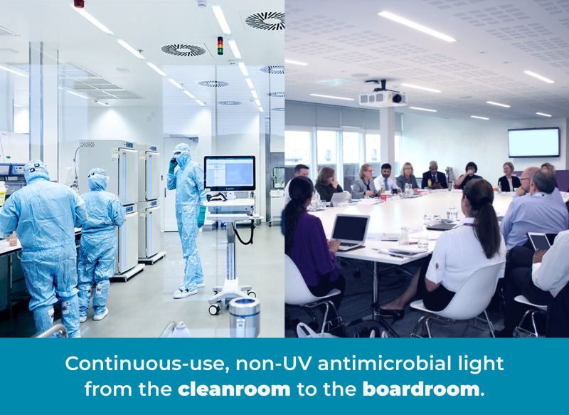 With continuous-use non-UV light, you can reduce bacteria and other microbes around the clock, no matter what room you're in or who you're with.

Ask us how Vyv is helping create cleaner spaces
#cleanroomtechnology #lighting #ledlight #antimicrobial #lightingindustry #healthtech