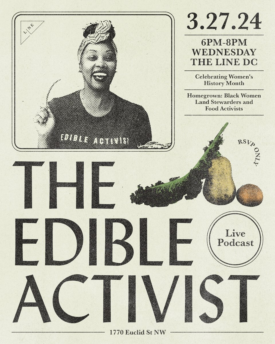 Celebrate #WomensHistoryMonth with HOMEGROWN: a tribute to black women nurturing the land and advocating for food justice. Join Melissa L. Jones of the Edible Activist Podcast for a live session featuring Falani of Byrd's Nest Box. Limited space, RSVP now! edibleactivist.splashthat.com