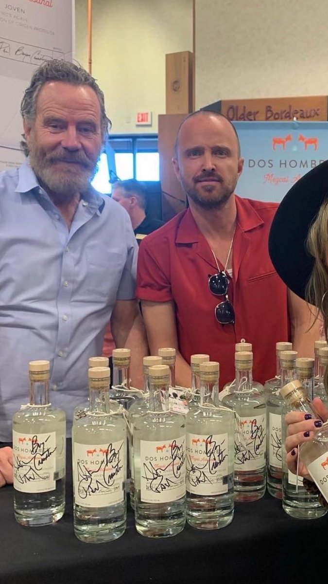 BakersfieldNash's tweet photo. Hey y'all! Join us at 2pm to meet Aaron Paul and Bryan Cranston from Breaking Bad as they promote their Dos Hombres mezcal! They'll be sticking around until 3:30, so come on over to hangout! https://t.co/8MYJHXUN57