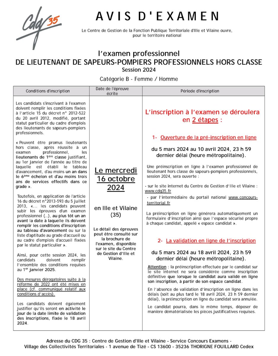[Information concours et examens]
[#LHC]