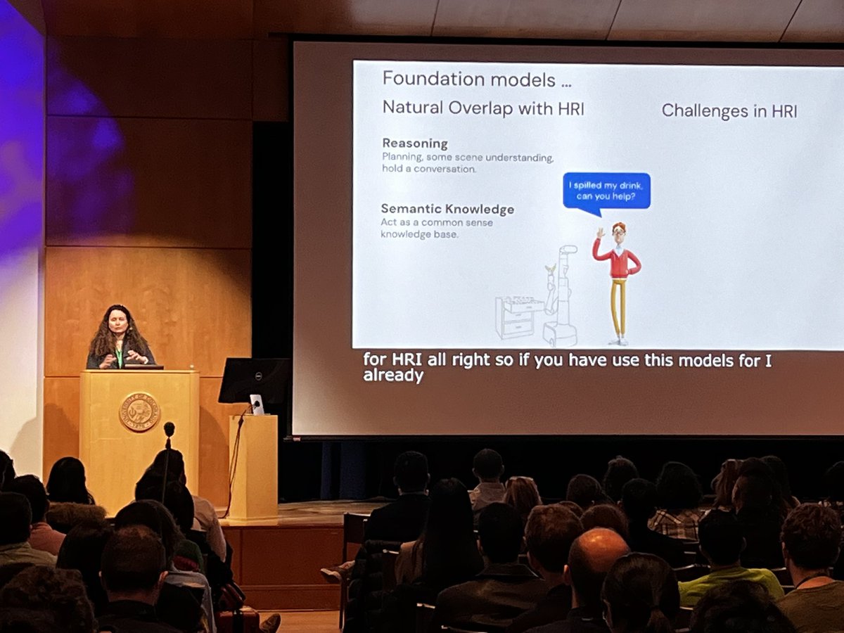 Tony Belpaeme (@tonybelpaeme) on Twitter photo Fantastic talk by Carolina Parada <a href="/carolina_parada/">Carolina Parada</a> from Google Deepmind on using LLMs to control and teach robots. LLMs seem to be the hammer we’ve been looking for in personal robotics. <a href="/HRI_Conference/">The HRI Conference</a> Fantastic talk by Carolina Parada <a href="/carolina_parada/">Carolina Parada</a> from Google Deepmind on using LLMs to control and teach robots. LLMs seem to be the hammer we’ve been looking for in personal robotics. <a href="/HRI_Conference/">The HRI Conference</a>
