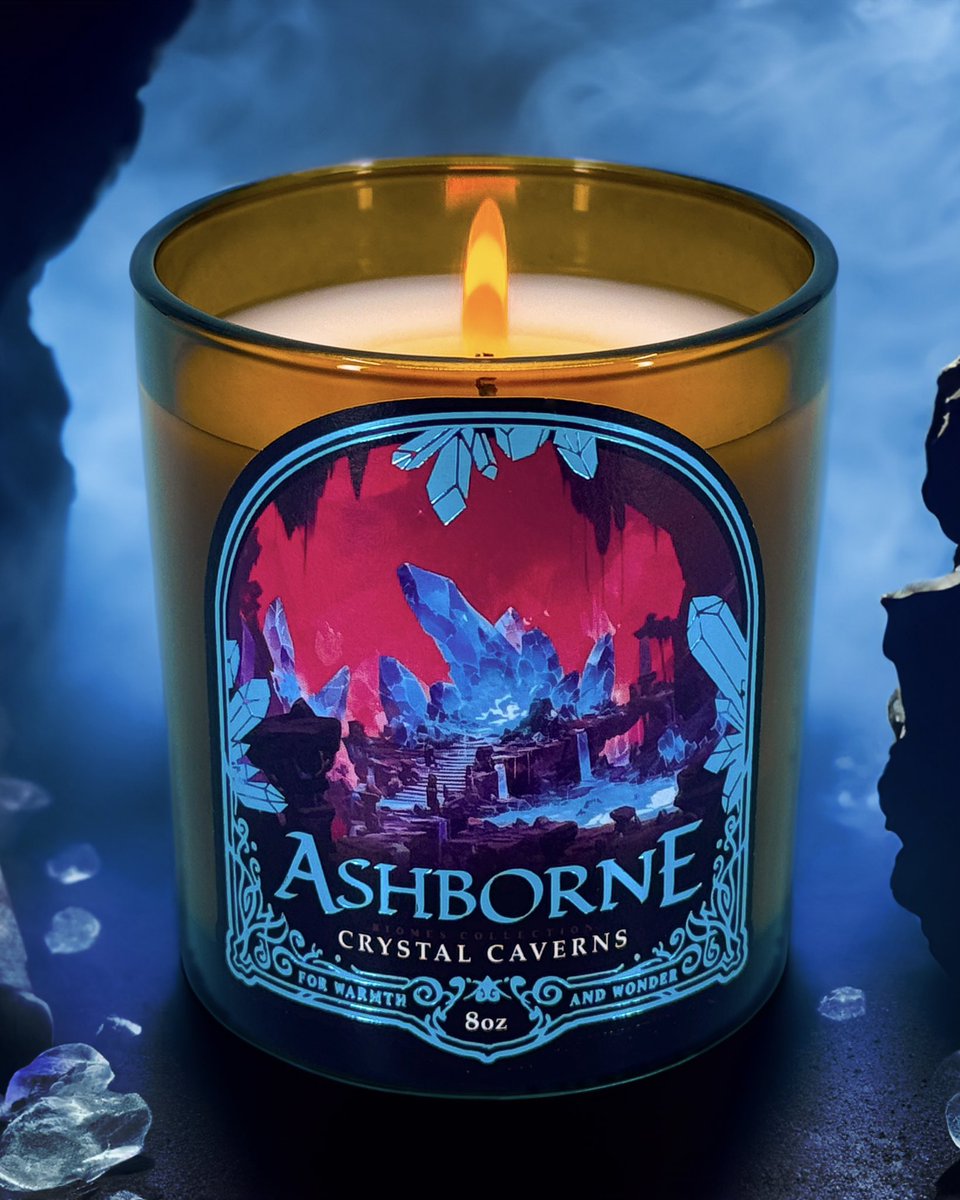 Introducing Crystal Caverns, the newest installment in our BIOMES series 💎 Smells of Musk, Sage, Marine, Moss, and Florals 🕯️⛏️ ashborne.co/products/cryst…