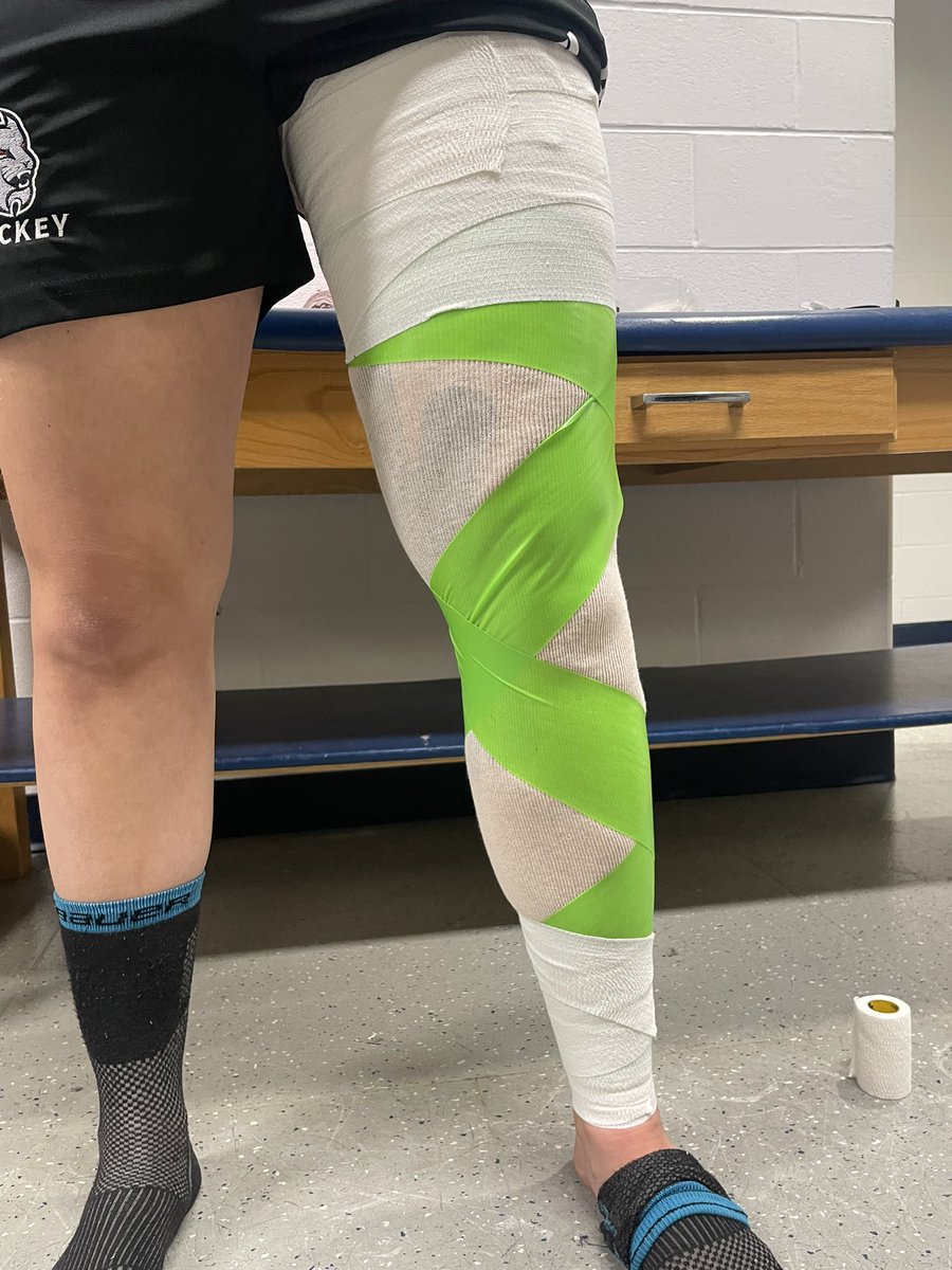 sbm238's tweet photo. Now that hockey season has ended, I’d like to show off the MCL support I did for one of our goalies. https://t.co/ngvnRKaoZ0