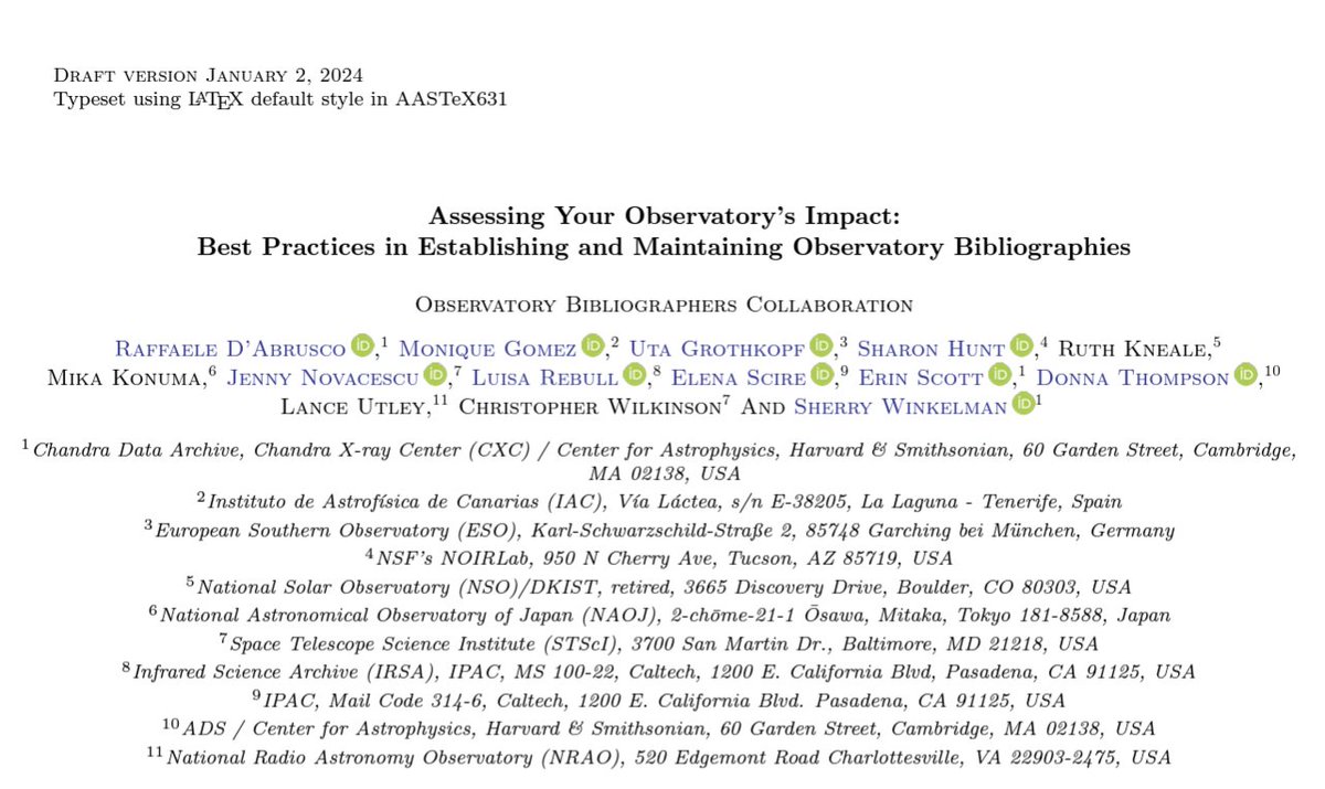 A new publication features the use of ADS as a best practice in establishing and maintaining bibliographies for observatories wishing to measure and evaluate the scientific output and overall impact of their facilities. Read the open access article here: s.si.edu/3IkO8V0