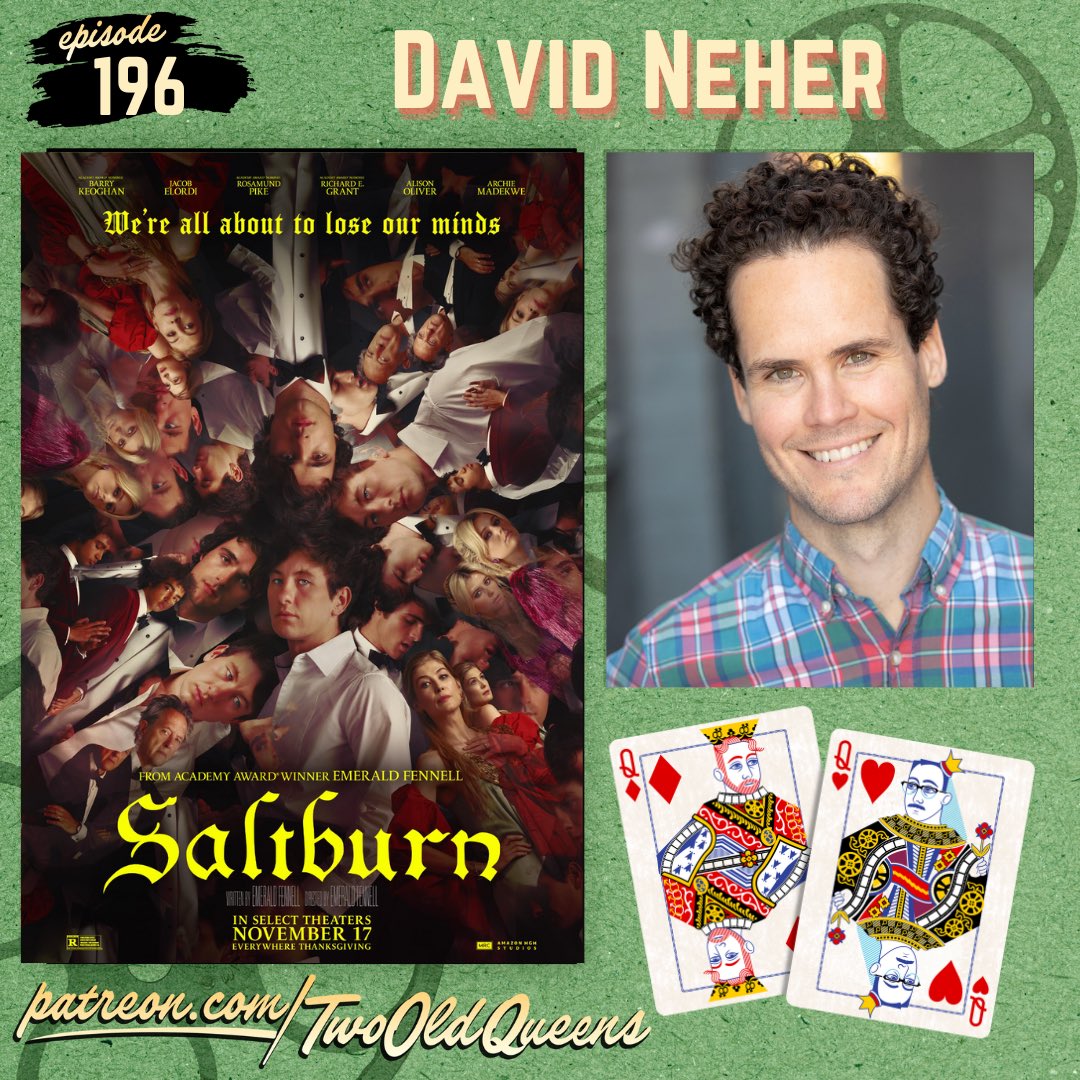 Two Old Queens (@twooldqueens) on Twitter photo We’re back!
Today it’s a taste of SALTBURN with the delicious <a href="/david_neher/">David Neher</a>!
It’s got that bathtub scene, Carey Mulligan going big, and fussy mise en scène but how gay is it really? We will do the math!
Listen at Patreon.com/twooldqueens. We’re back!
Today it’s a taste of SALTBURN with the delicious <a href="/david_neher/">David Neher</a>!
It’s got that bathtub scene, Carey Mulligan going big, and fussy mise en scène but how gay is it really? We will do the math!
Listen at Patreon.com/twooldqueens.