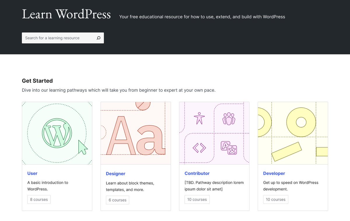Woloweb's tweet photo. The WordPress Training Team’s Big Changes: Learning Pathways and Website Redesign https://t.co/JdDRP9DFRp https://t.co/KaLURv5IPQ