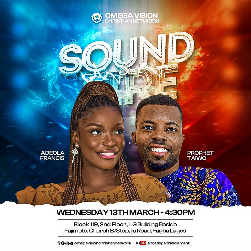 OmegaVision_'s tweet photo. Get ready for a time of intense worship and an atmosphere of prayer
Join us today for another time to go deeper into God.
Come along with a friend.
#midweekservice
#specialservice
#soundoffire
#omegavision
#apostlegabriel https://t.co/ZU8pTziZla