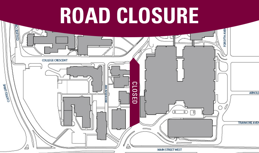 Allow extra time to get to campus next week — a section of University Ave at the Main St. entrance will be closed to traffic from 6pm March 20 to 4pm March 25. Traffic leading to Cootes Dr and Sterling St. entrances may be busier than usual. ow.ly/2WYX50QSwFl