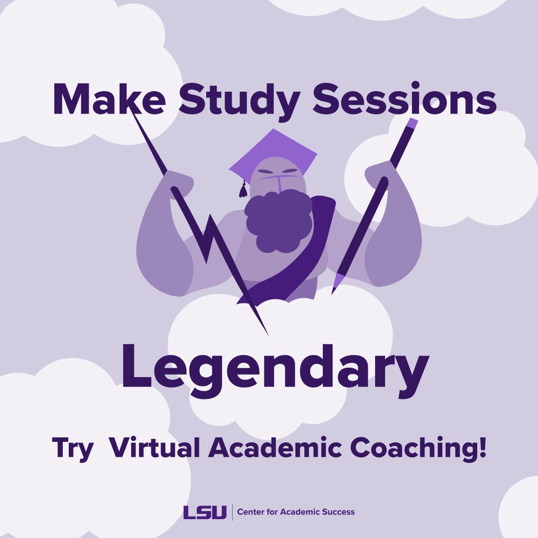 Use Spring Break to get ahead and return ready to make this semester epic! Virtual academic coaching sessions are available all week. Meet with us and learn how to make your study sessions legendary! ✨📖🧠